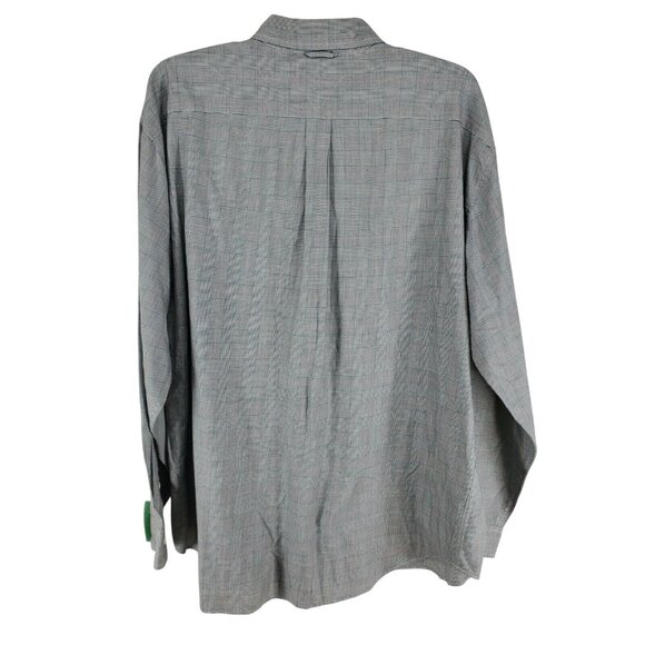 Tommy Hilfiger Button Down Shirt Men's Size XXL Black Mini Herringbone Plaid - Picture 2 of 6